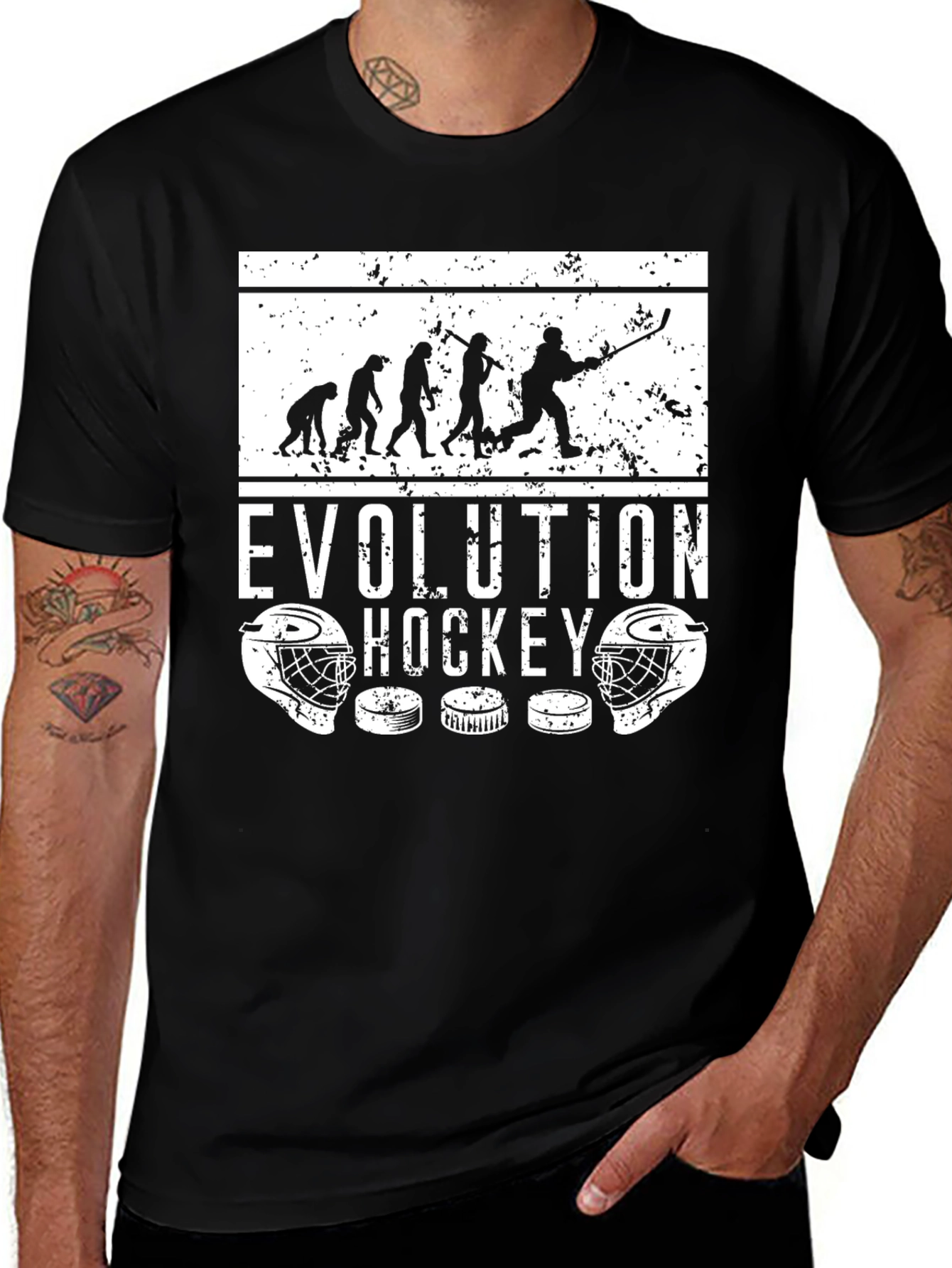 Hockey Evolution Graphic Tee - Black