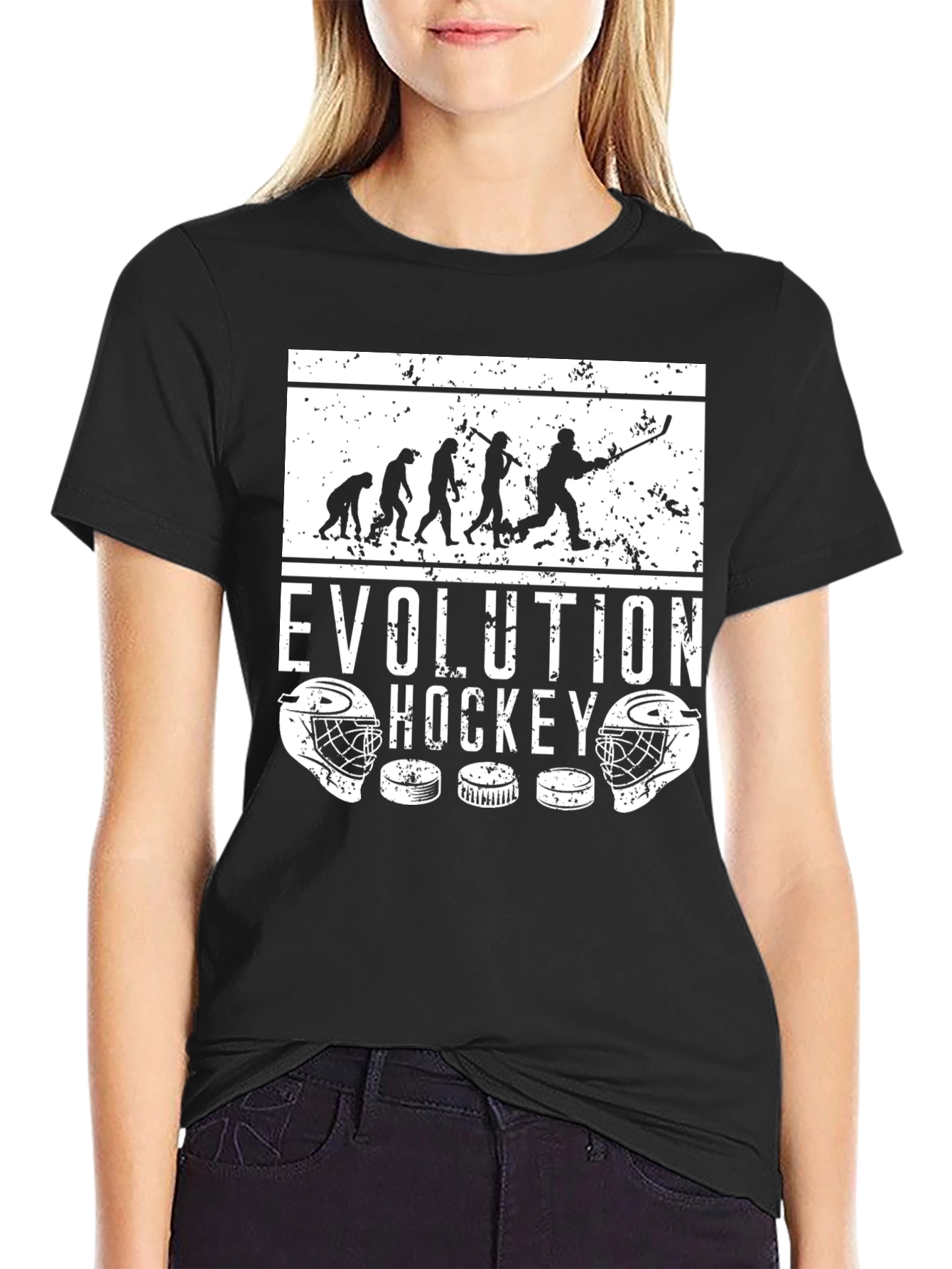 Hockey Evolution Graphic Tee - Black