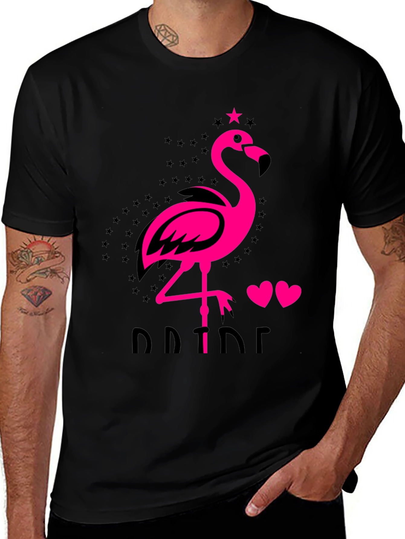 Flamingo Pride Graphic Tee - Mens Black T-Shirt