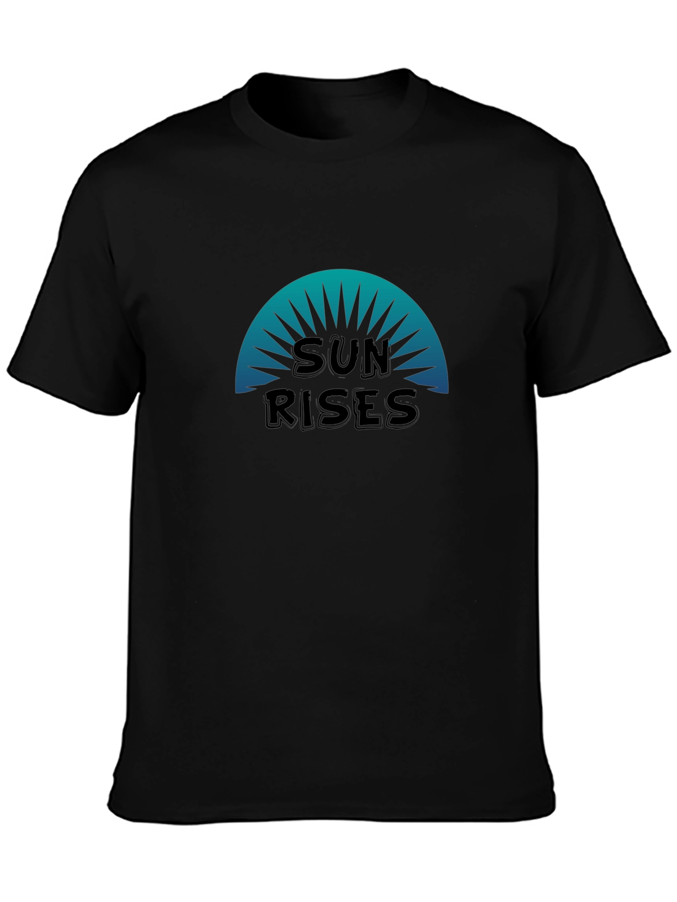 Sun Rises Graphic Tee - Black Cotton T-Shirt