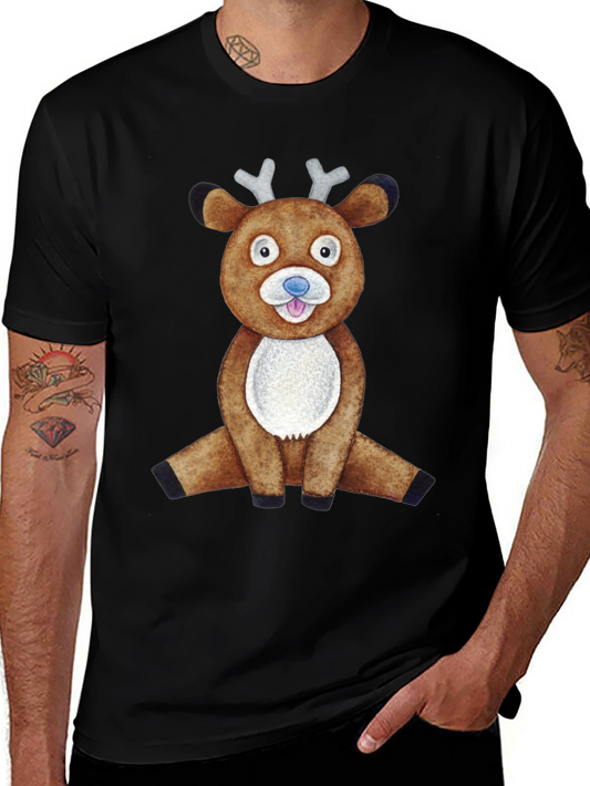 Cute Reindeer Graphic Tee - Fun Holiday Apparel