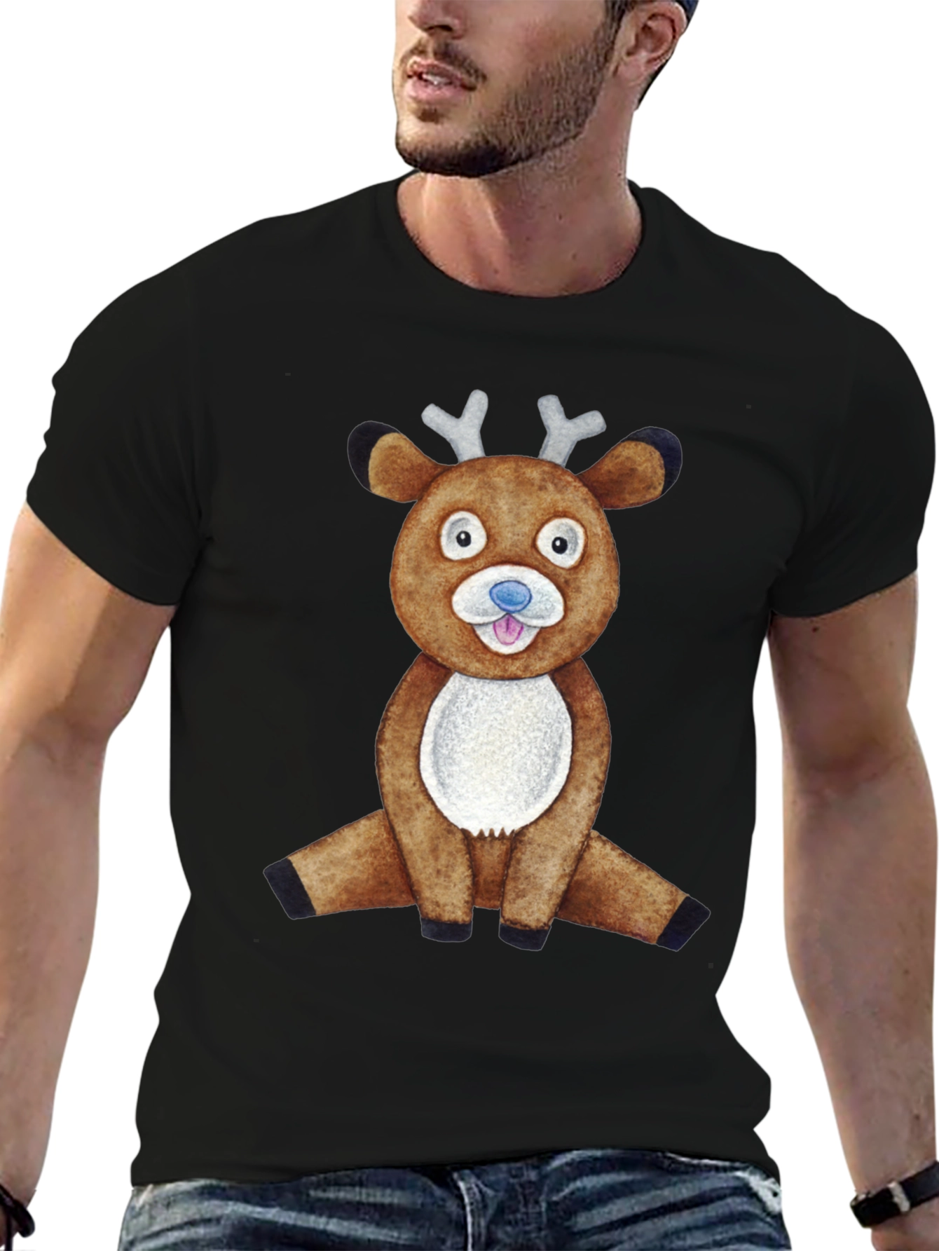Cute Reindeer Graphic Tee - Fun Holiday Apparel
