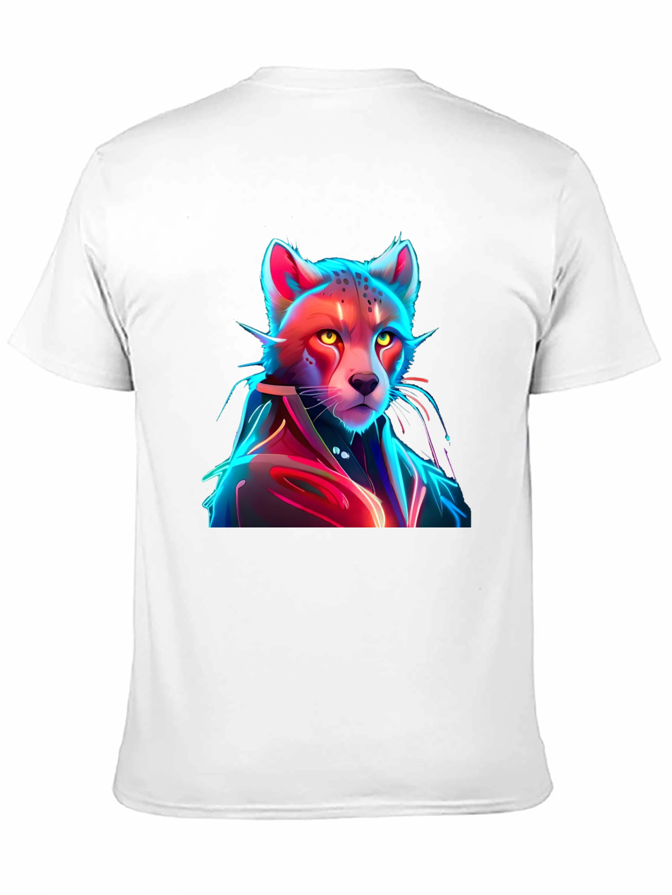 Neon Cyberpunk Cheetah Graphic Tee