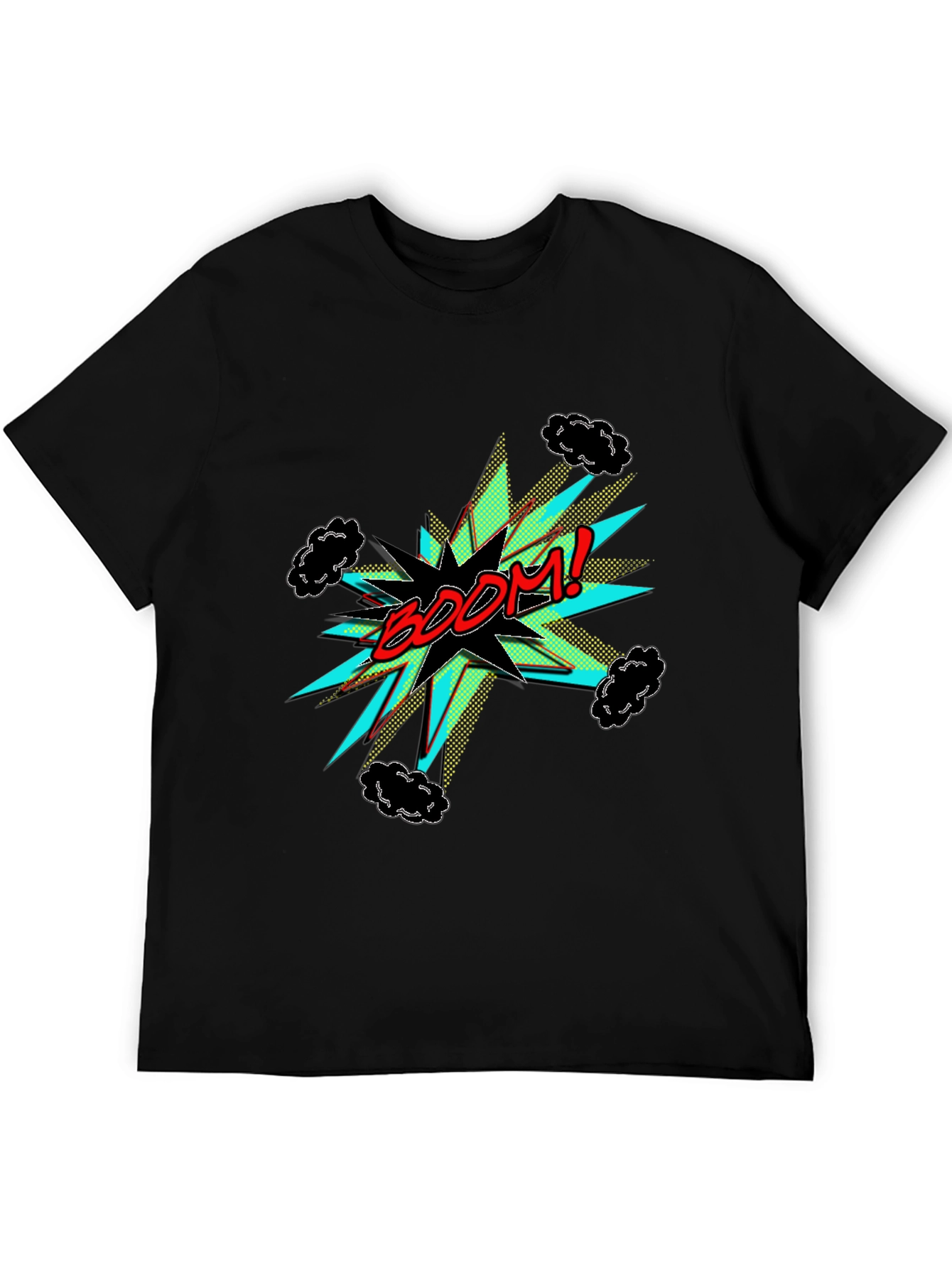 BOOM! Graphic Print Black Tee