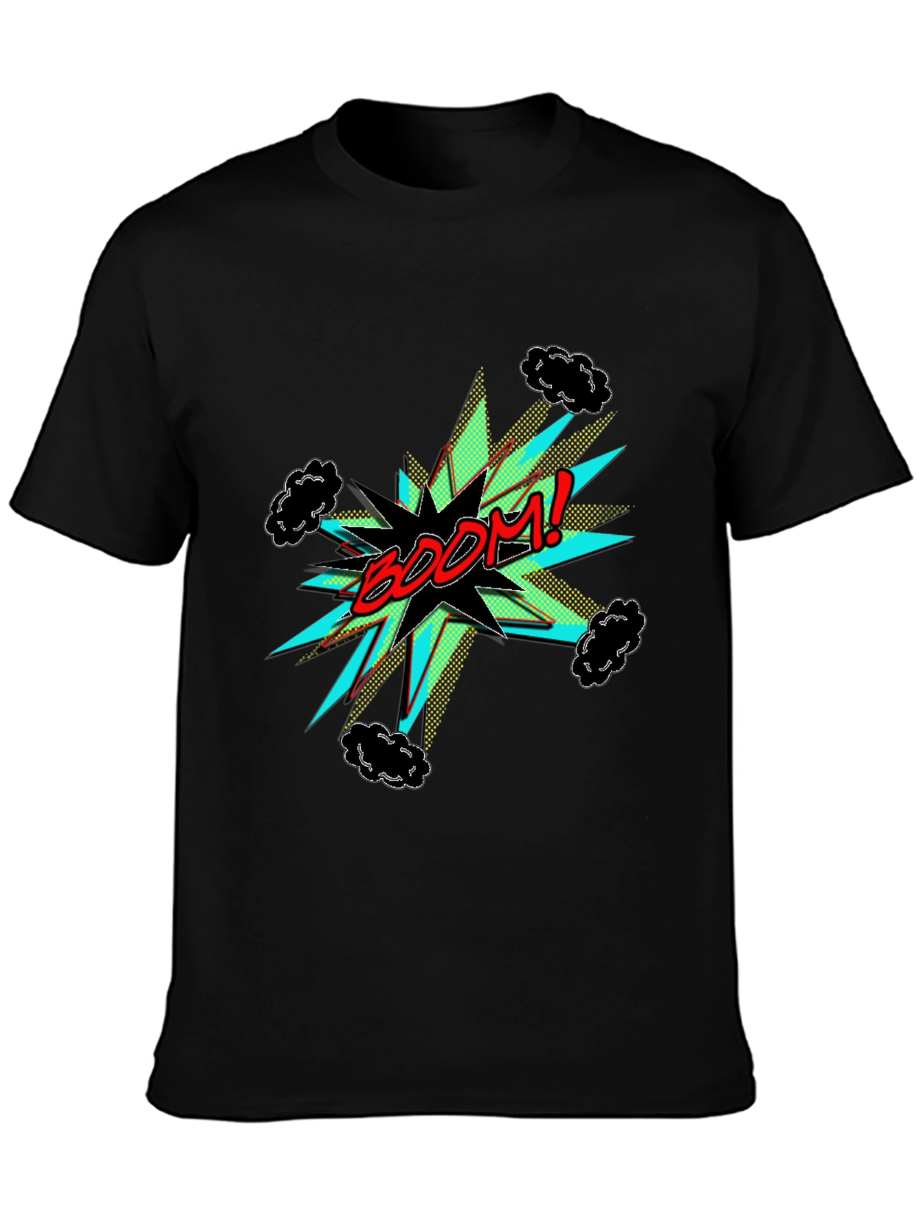 BOOM! Graphic Print Black Tee