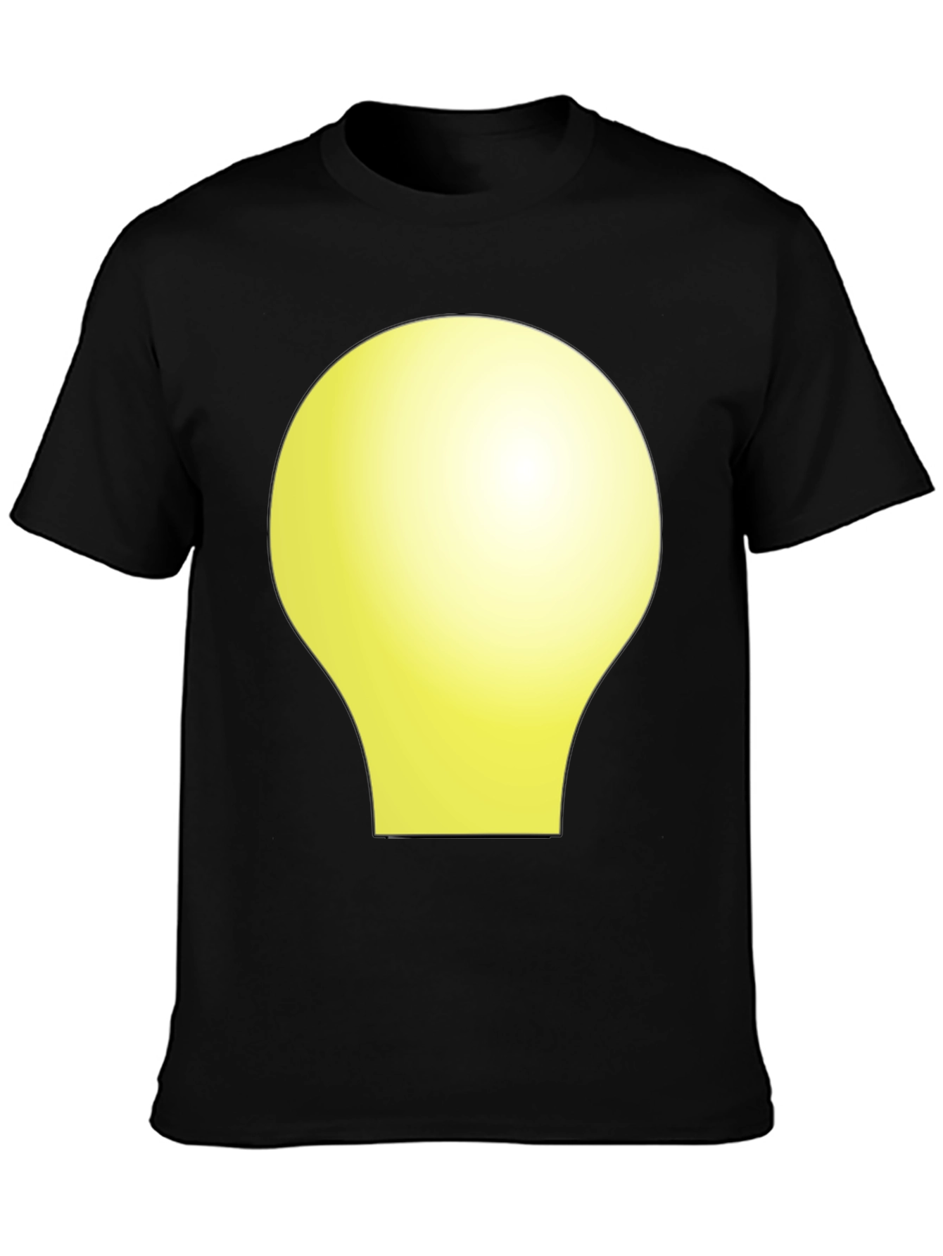 Black Tee with Abstract Yellow Shape