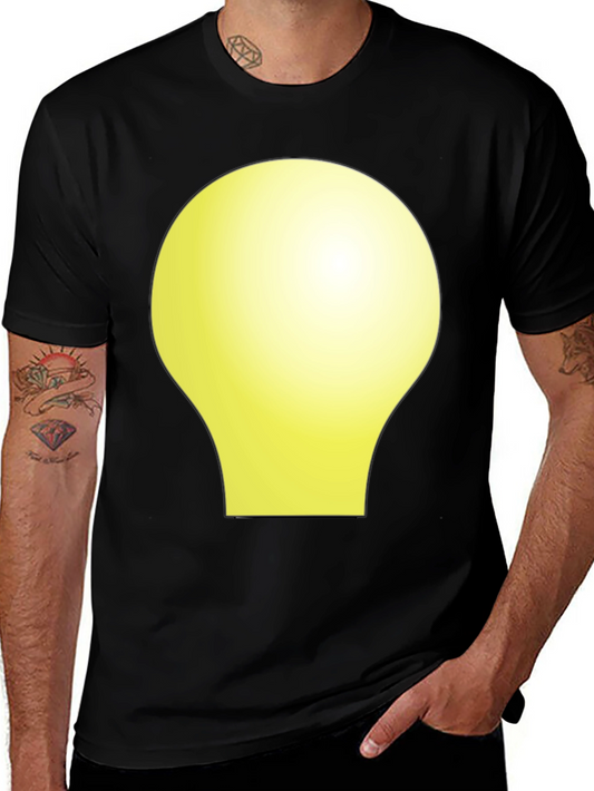 Black Tee with Abstract Yellow Shape