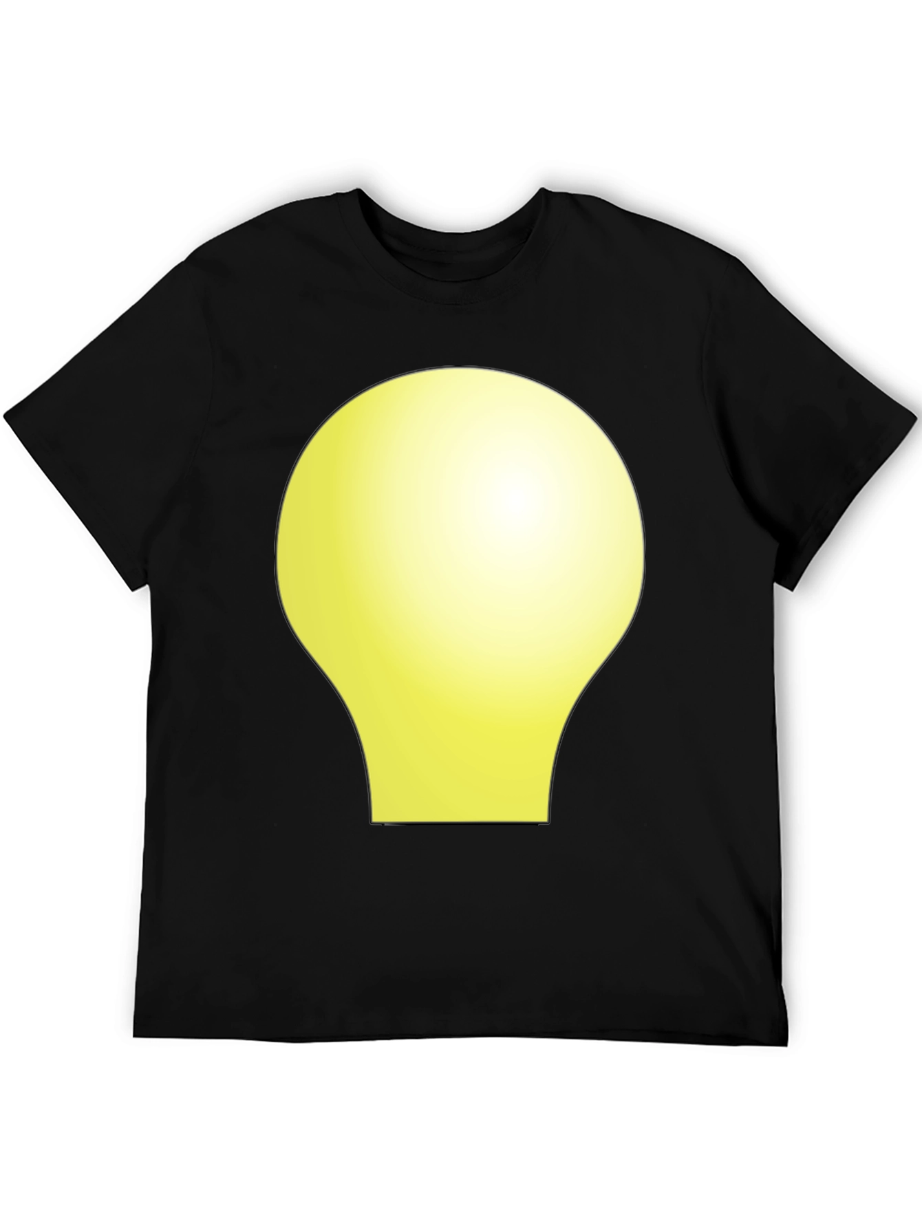 Black Tee with Abstract Yellow Shape