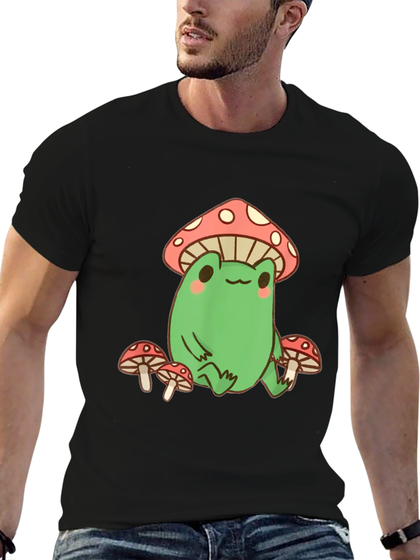 Mushroom Frog Graphic Tee - Black