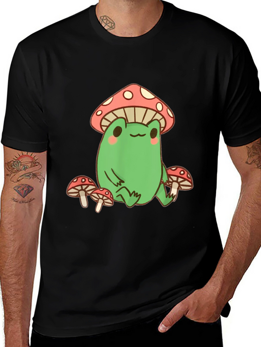 Mushroom Frog Graphic Tee - Black