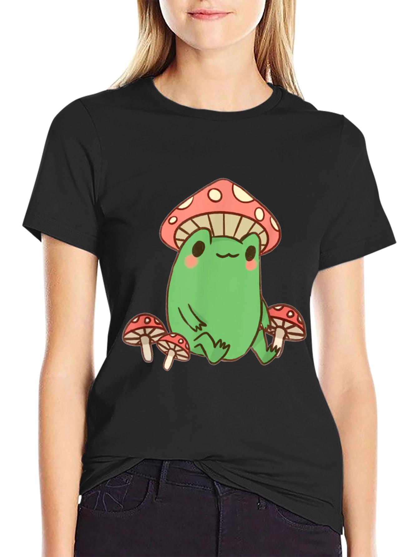 Mushroom Frog Graphic Tee - Black