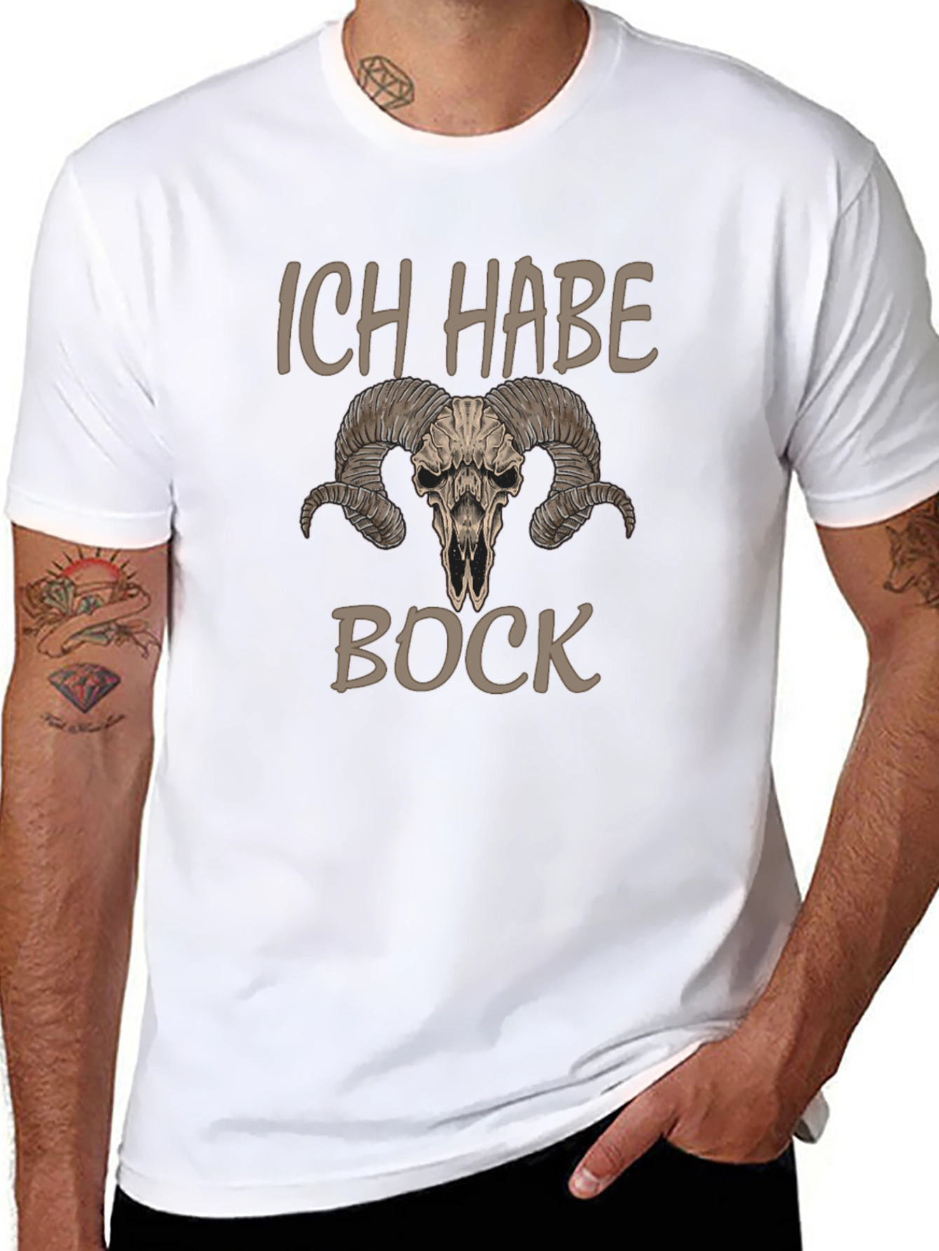 Ich Habe Bock T-Shirt with Ram Skull