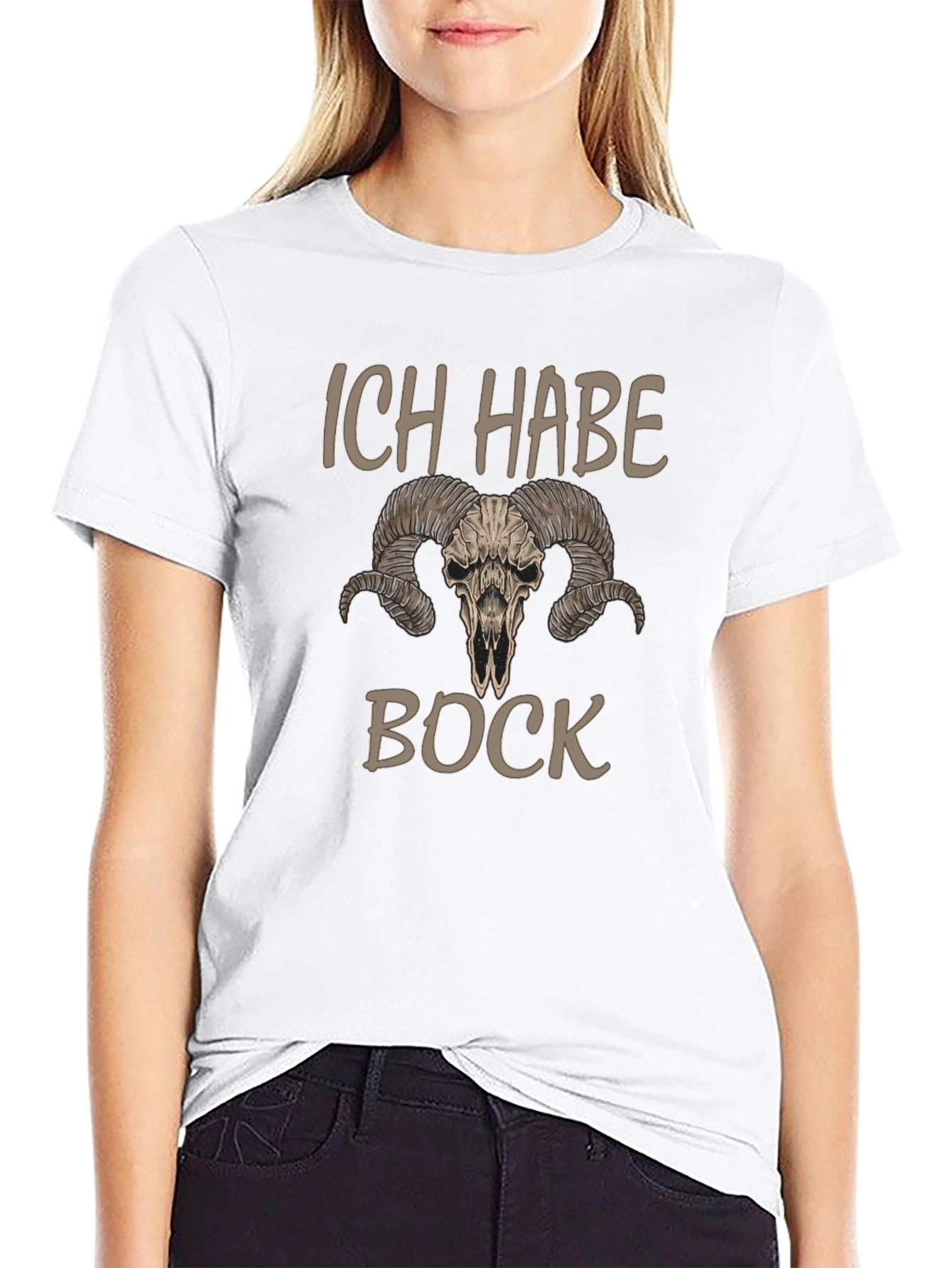 Ich Habe Bock T-Shirt with Ram Skull