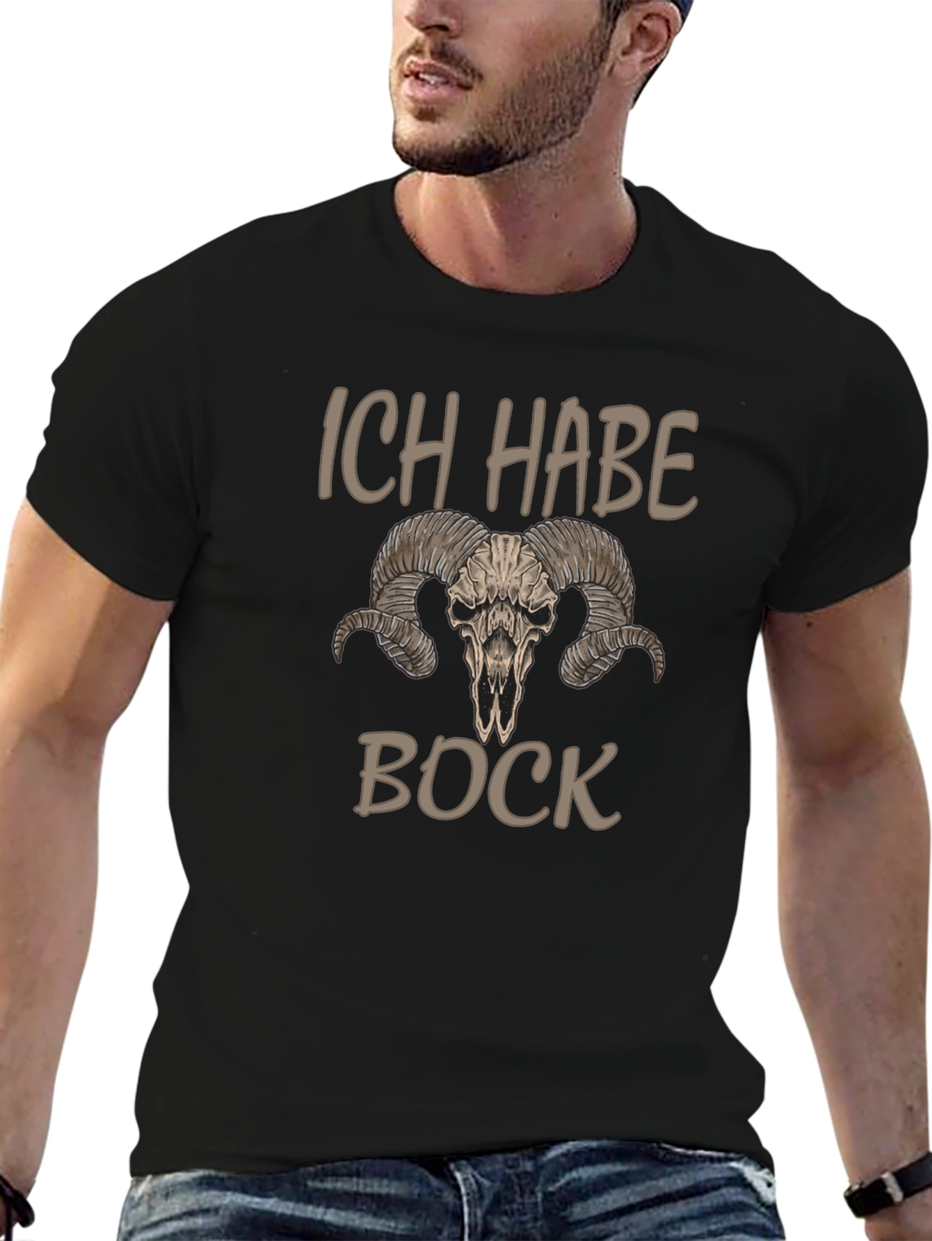 Ich Habe Bock T-Shirt with Ram Skull