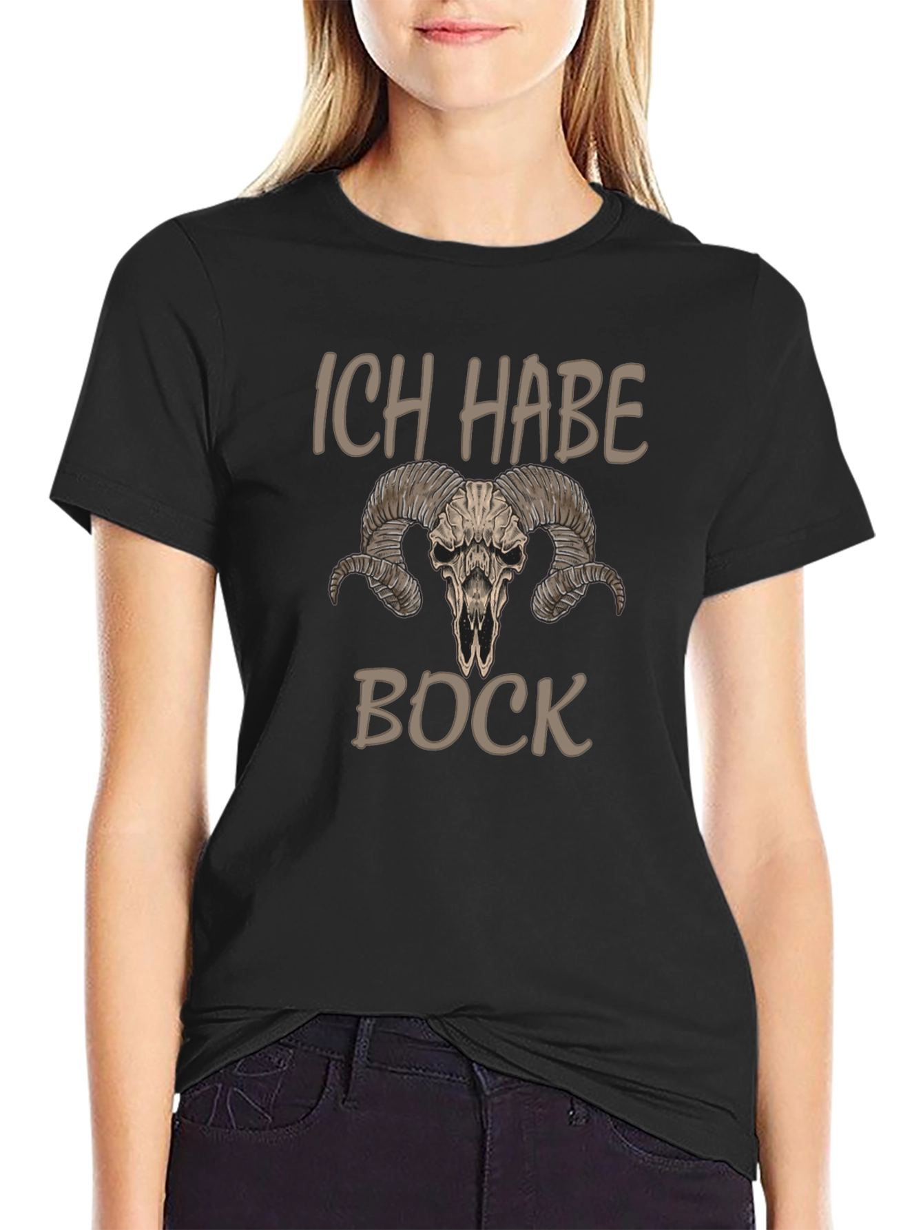 Ich Habe Bock T-Shirt with Ram Skull