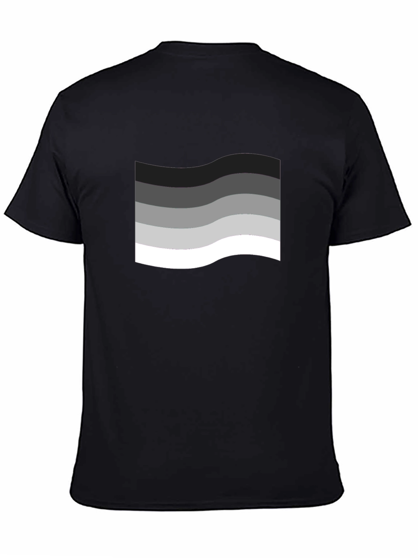 Wavy Gradient Graphic Black T-Shirt
