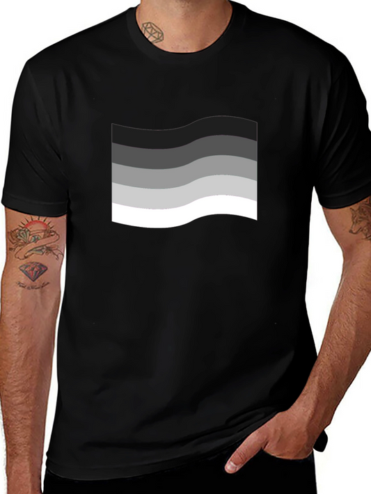Wavy Gradient Graphic Black T-Shirt