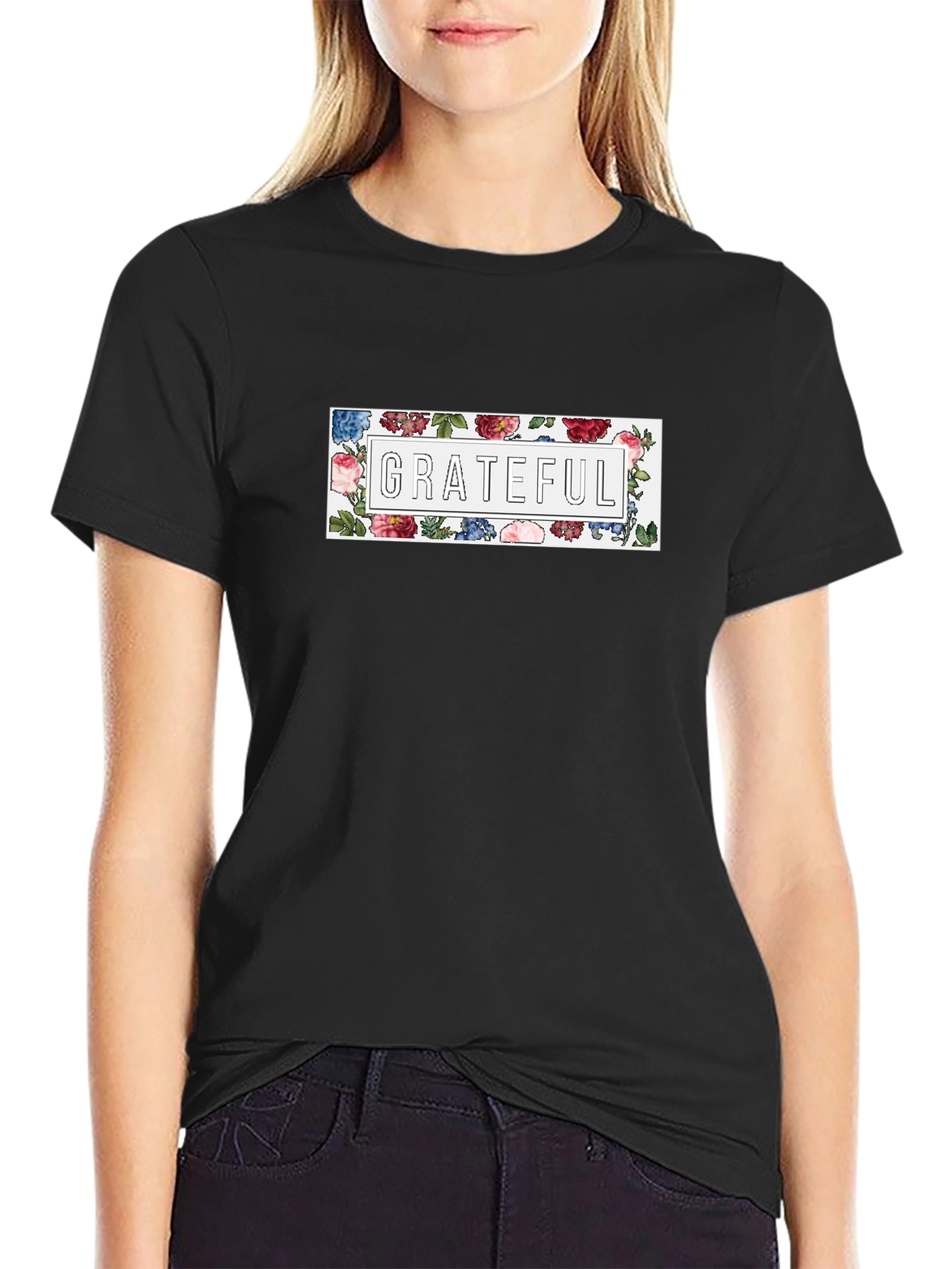 Grateful Floral Graphic T-Shirt