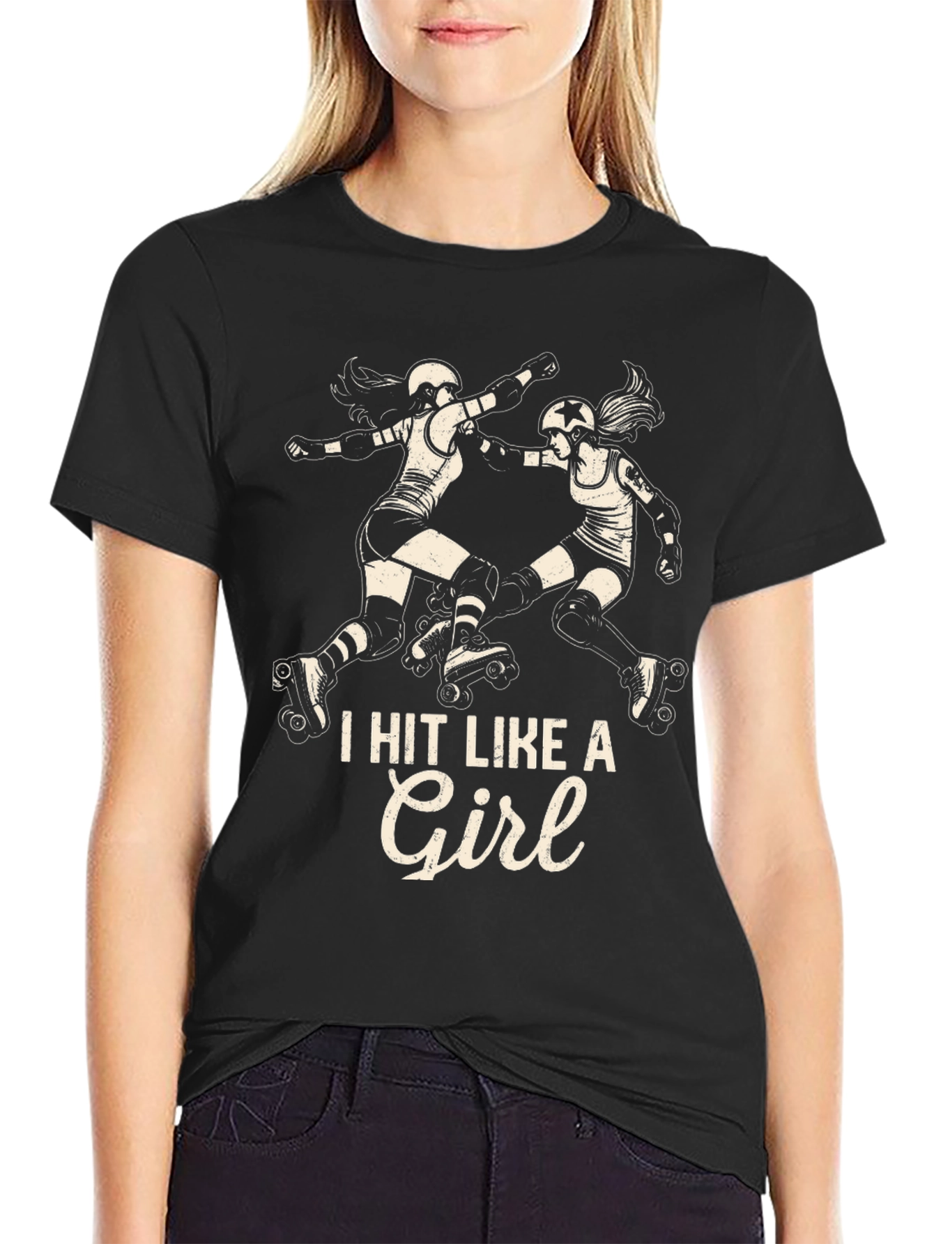 I Hit Like A Girl Roller Derby Graphic Tee