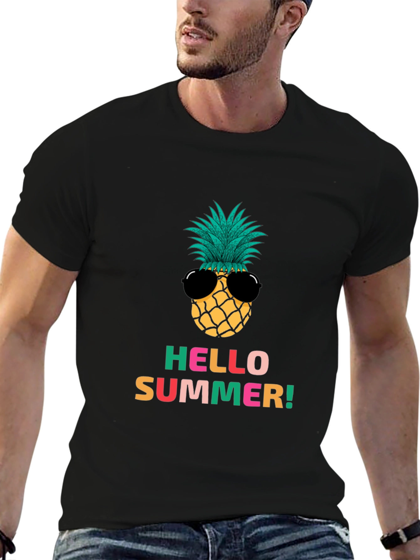 Hello Summer Pineapple Graphic Tee