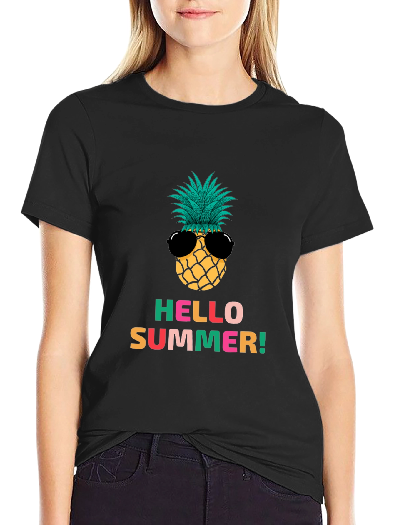 Hello Summer Pineapple Graphic Tee