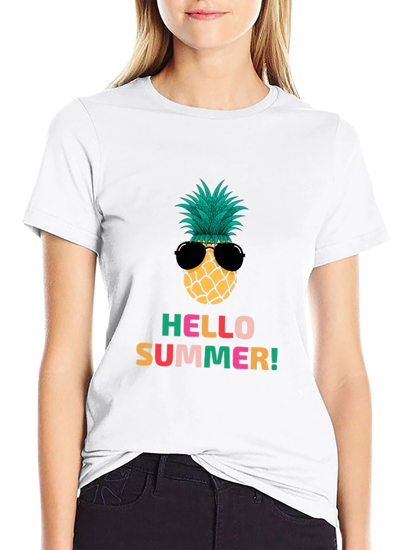 Hello Summer Pineapple Graphic Tee