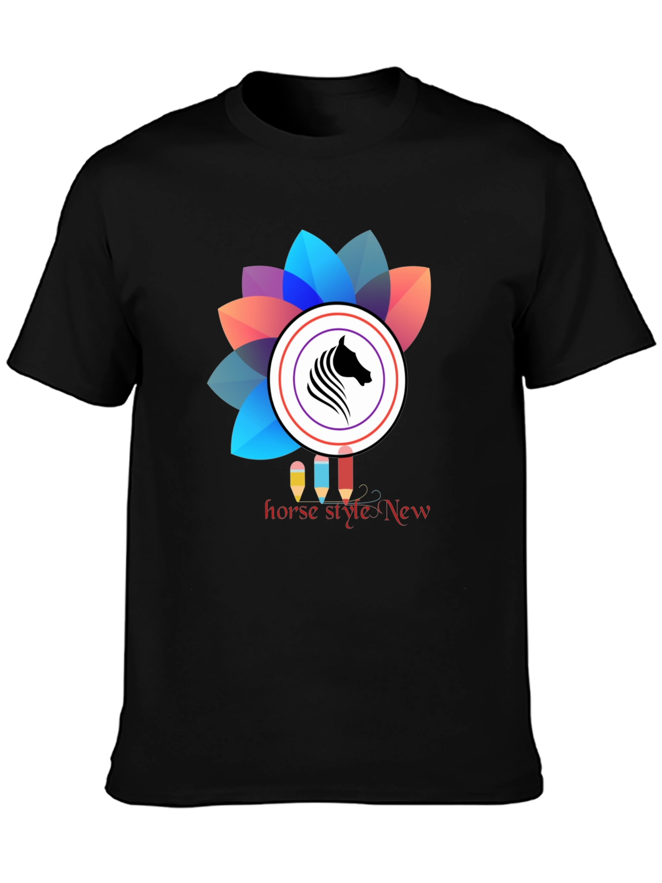 Horse Style Graphic Tee - Black Unisex T-Shirt