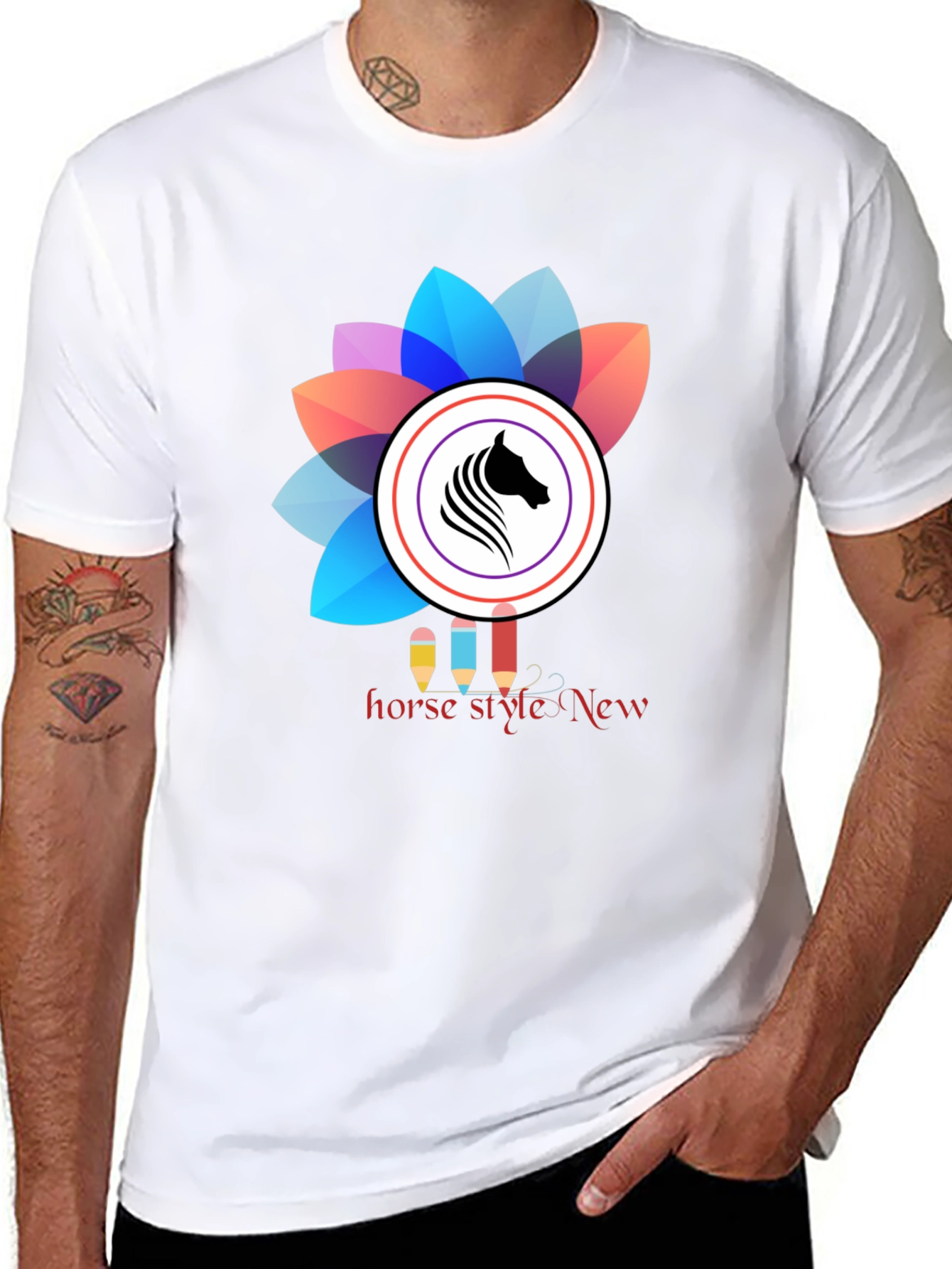 Horse Style Graphic Tee - Black Unisex T-Shirt
