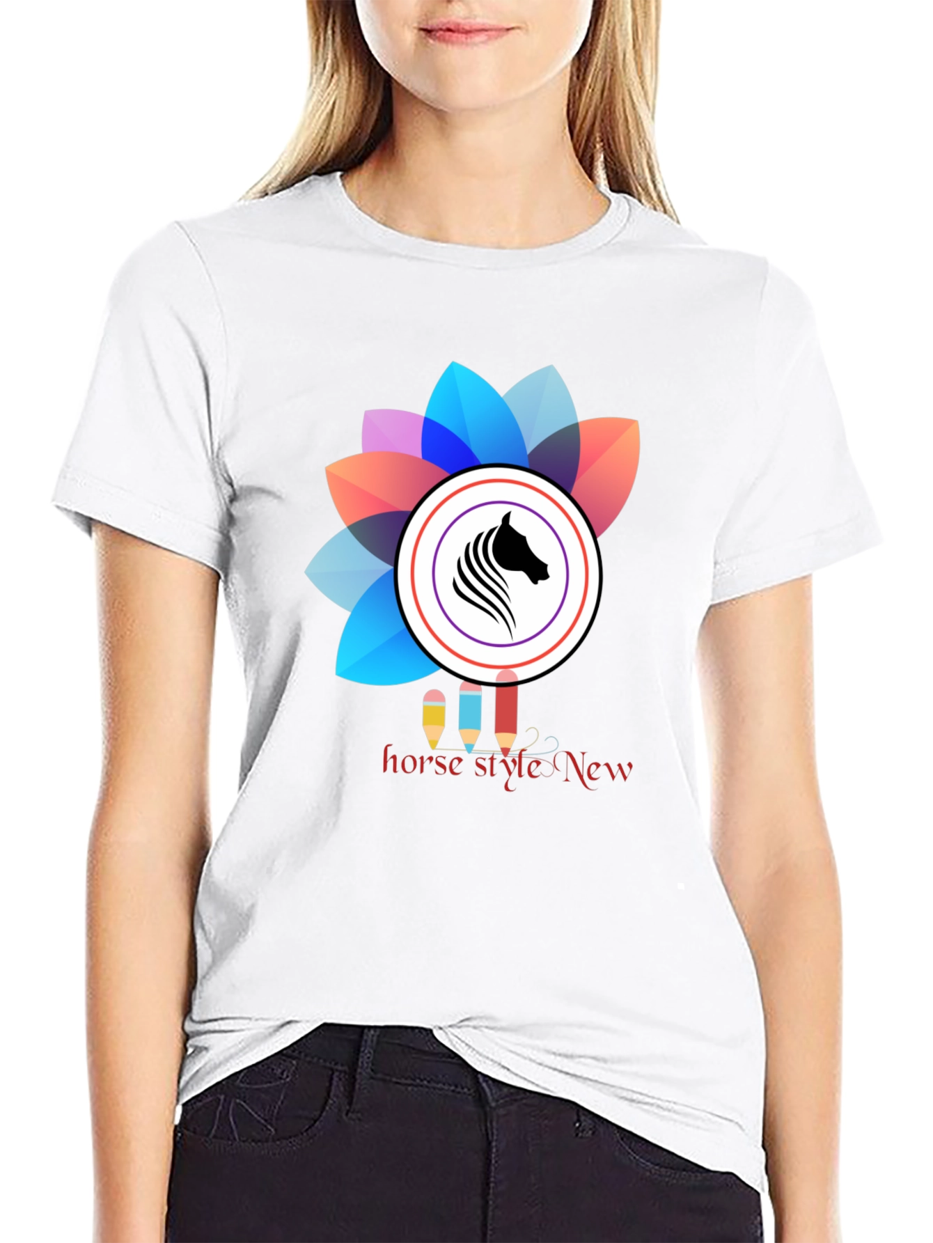 Horse Style Graphic Tee - Black Unisex T-Shirt