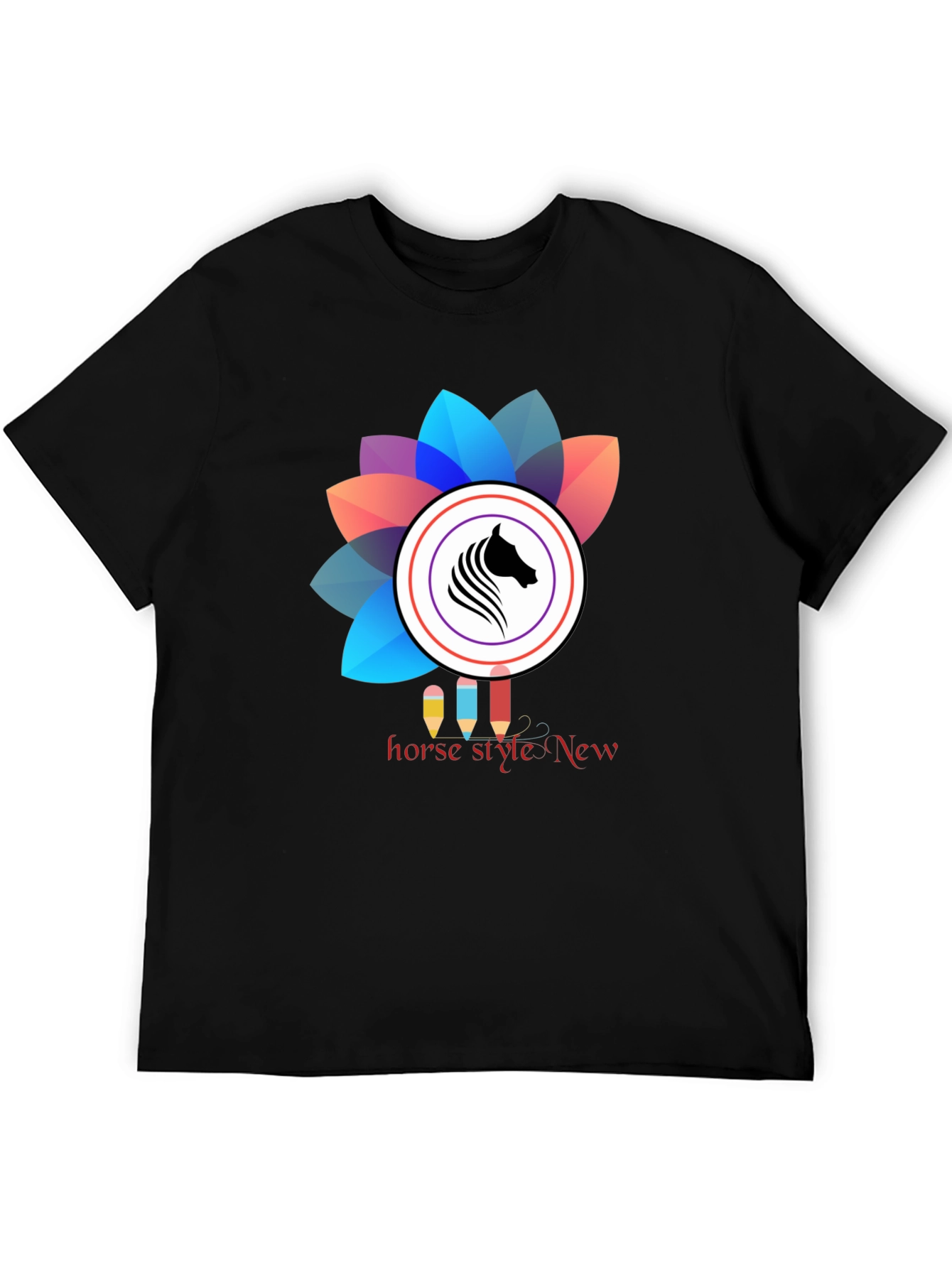 Horse Style Graphic Tee - Black Unisex T-Shirt