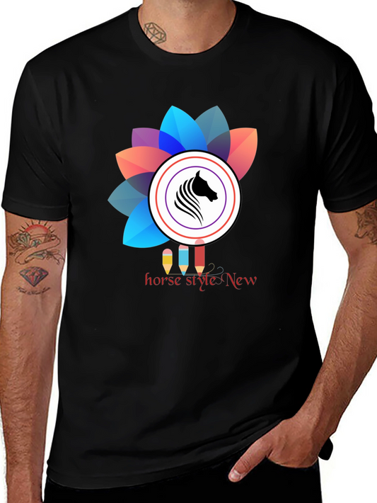 Horse Style Graphic Tee - Black Unisex T-Shirt
