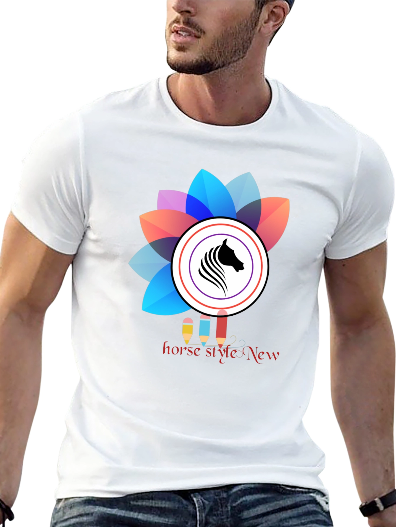 Horse Style Graphic Tee - Black Unisex T-Shirt