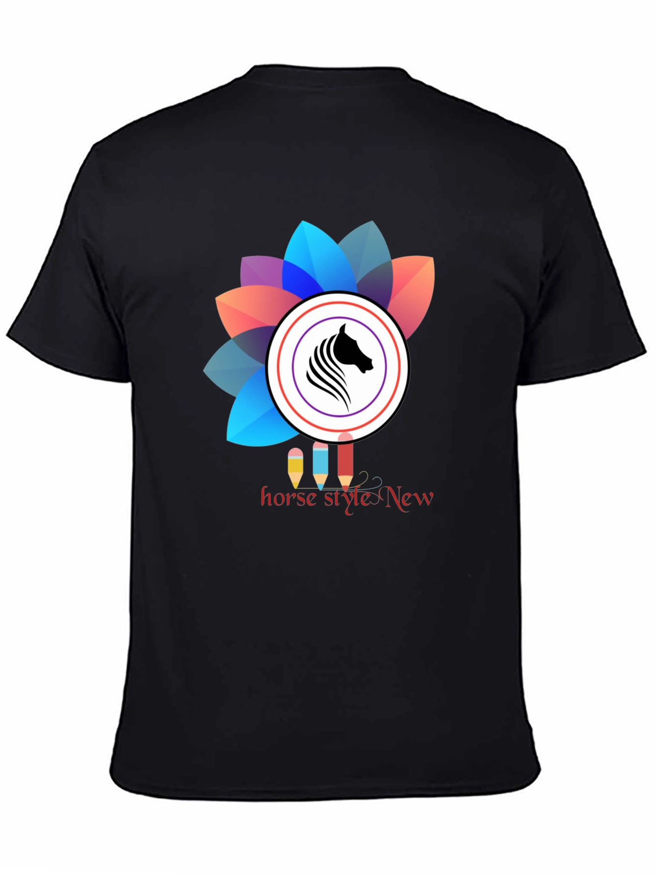 Horse Style Graphic Tee - Black Unisex T-Shirt