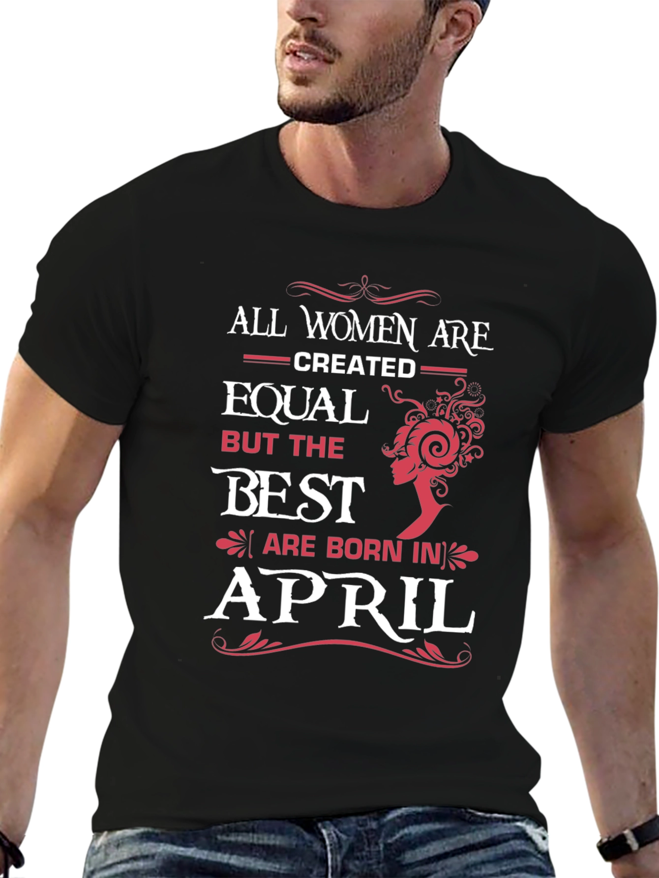 Best Women Are Born In April Black T-Shirt