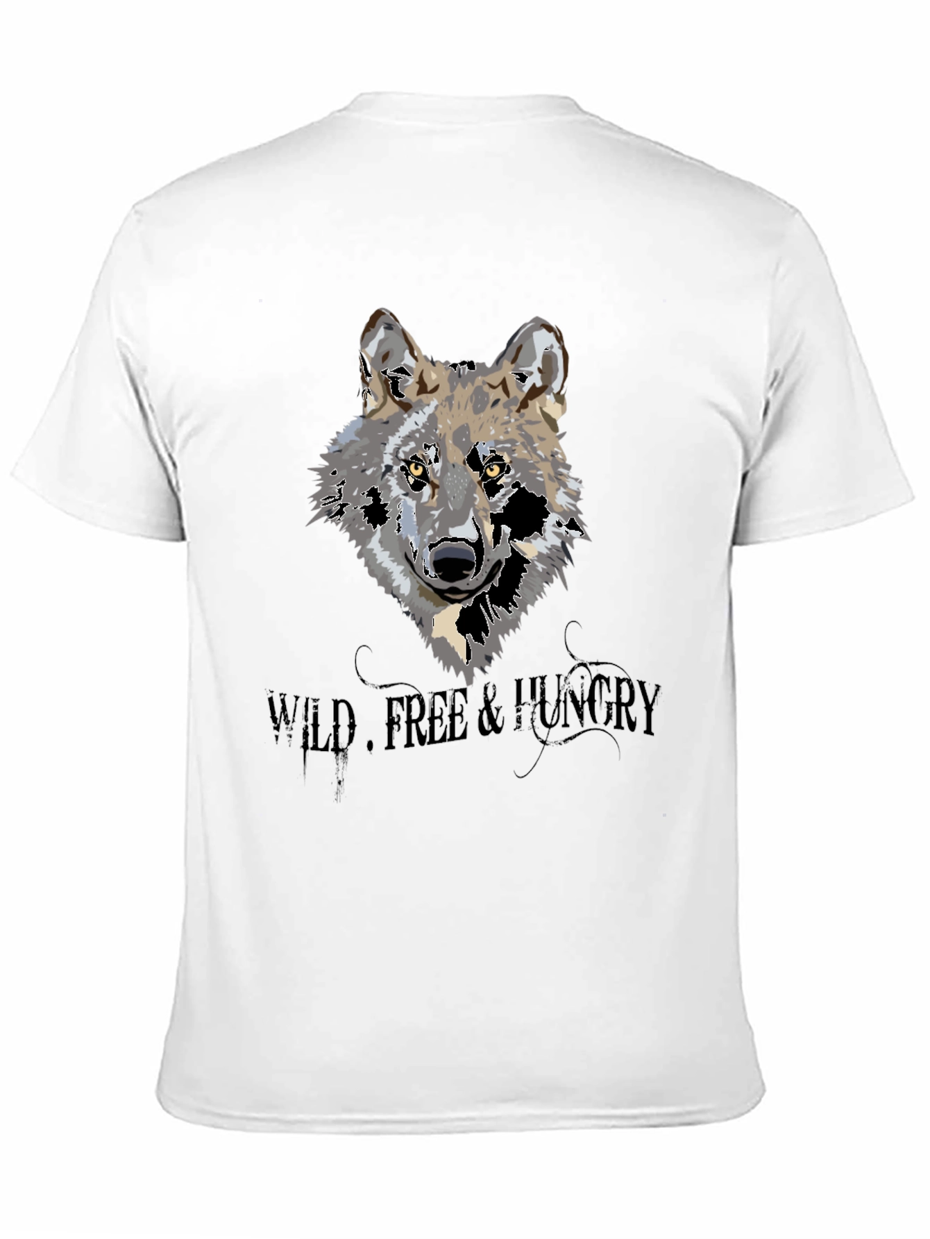 Wild Wolf Graphic Print Black T-Shirt