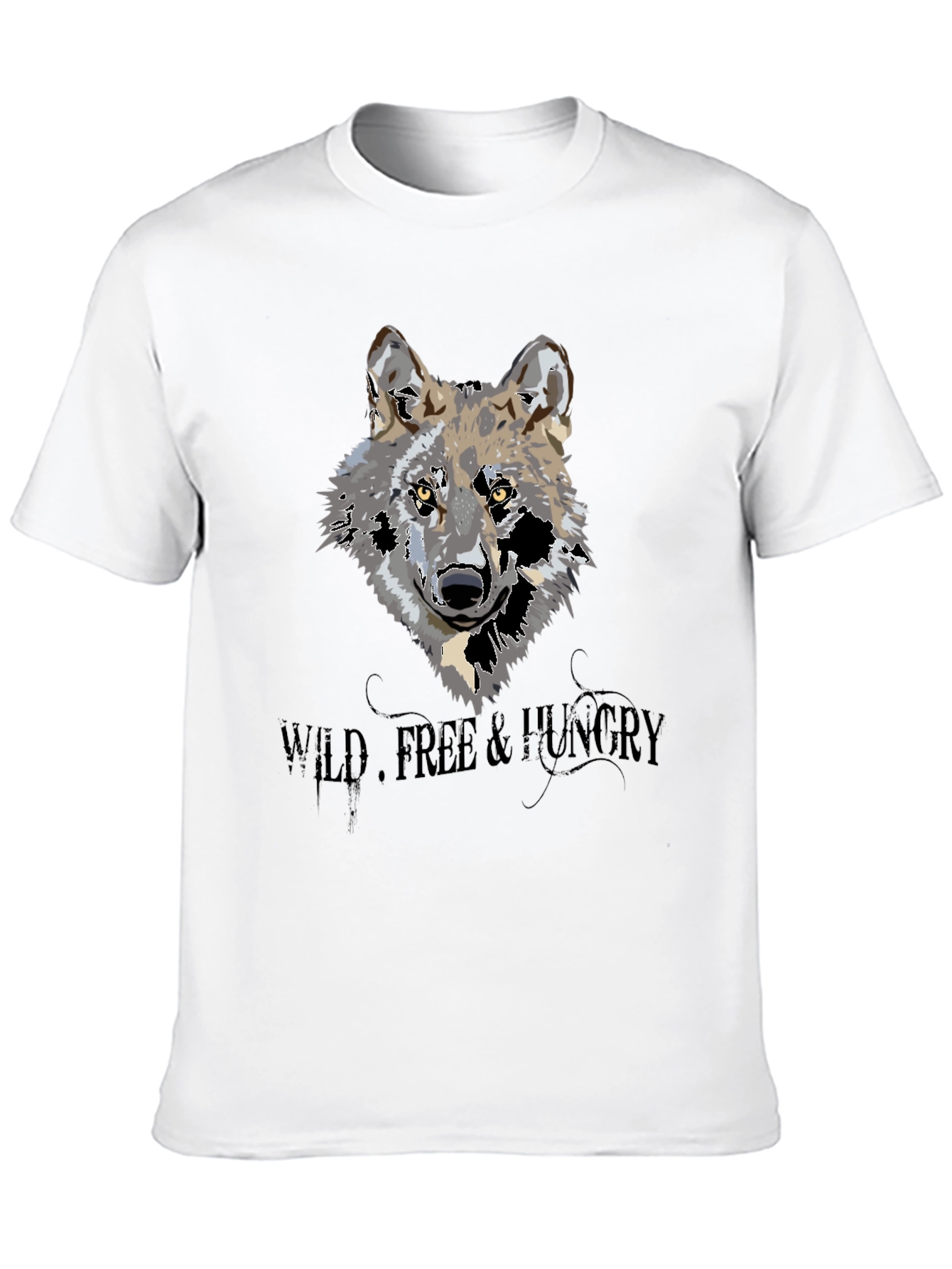 Wild Wolf Graphic Print Black T-Shirt