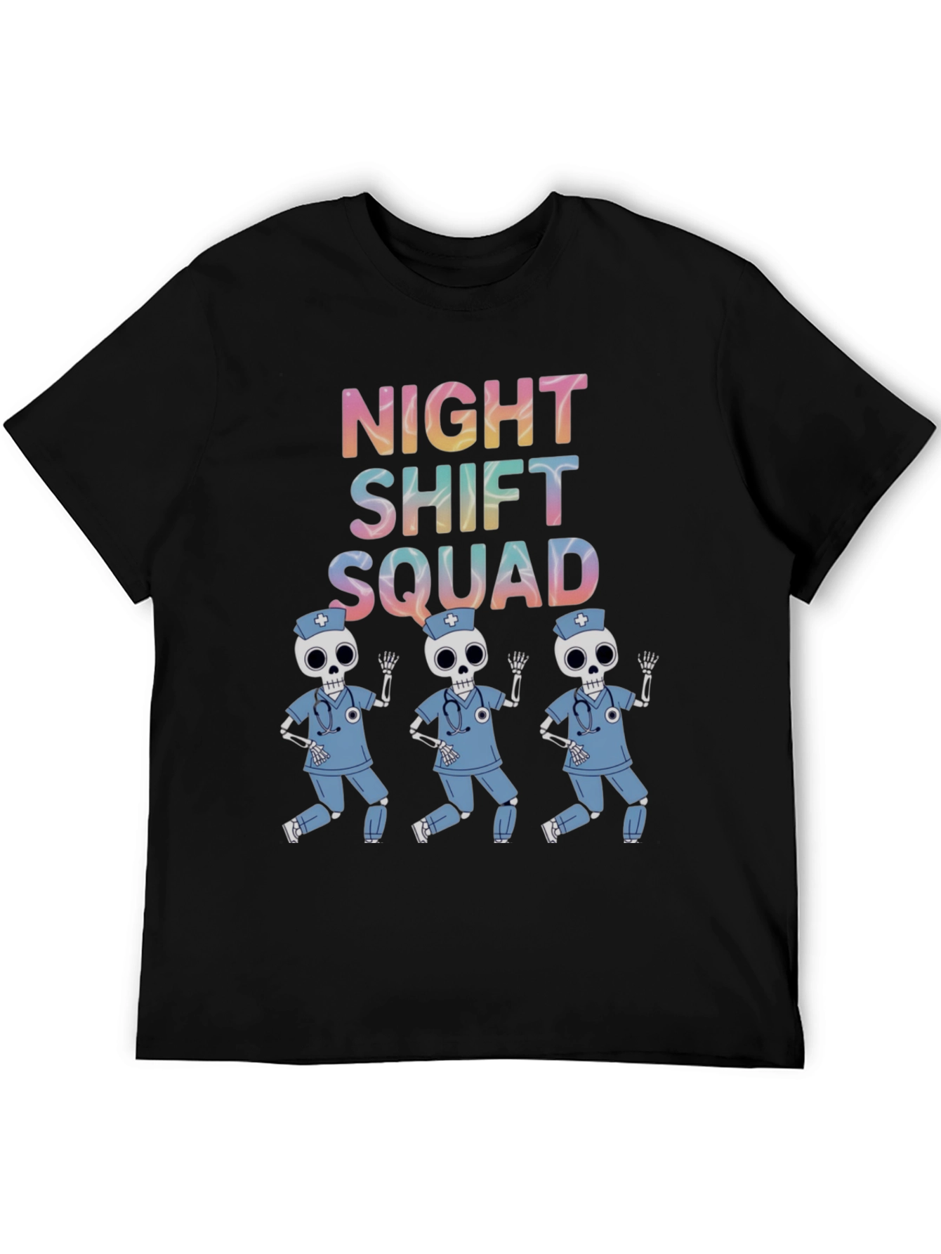 Night Shift Squad Skeleton Nurse T-Shirt
