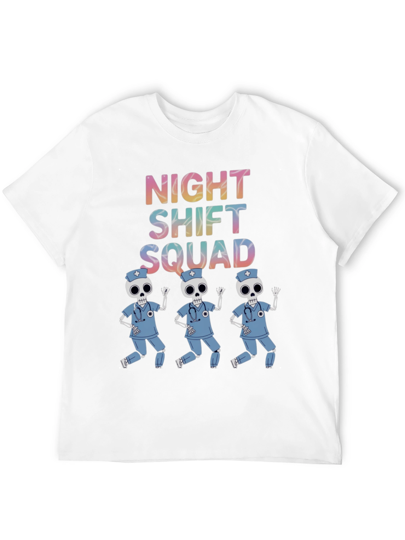 Night Shift Squad Skeleton Nurse T-Shirt