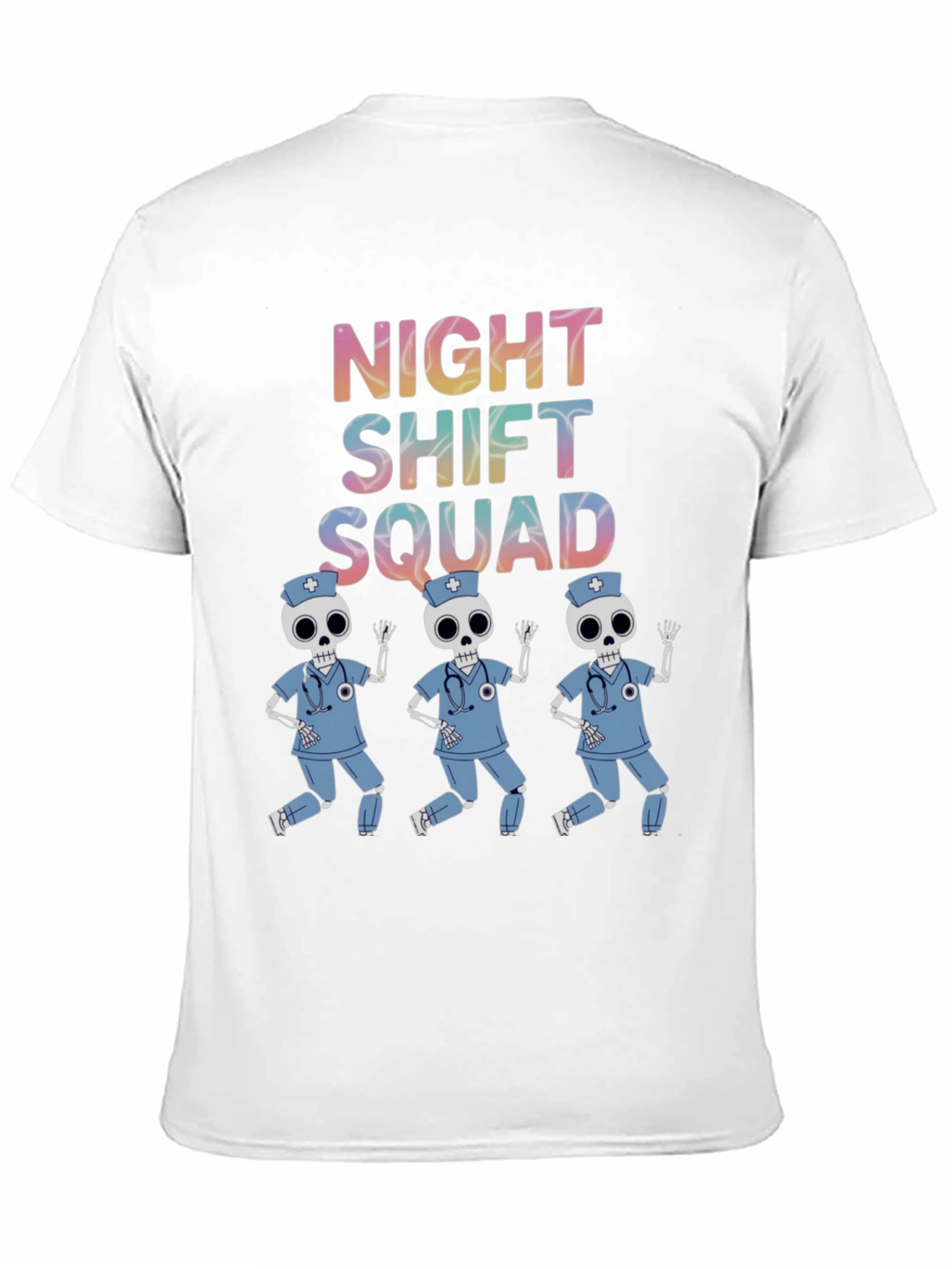 Night Shift Squad Skeleton Nurse T-Shirt