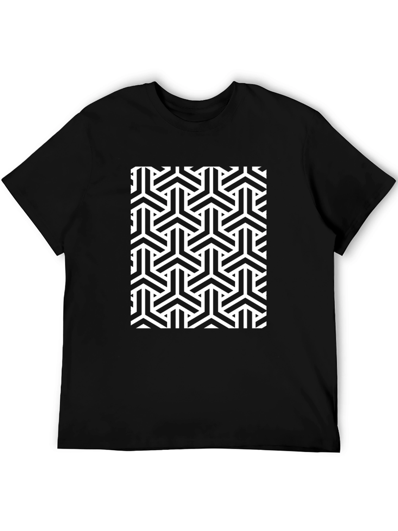 Geometric Pattern Black T-Shirt