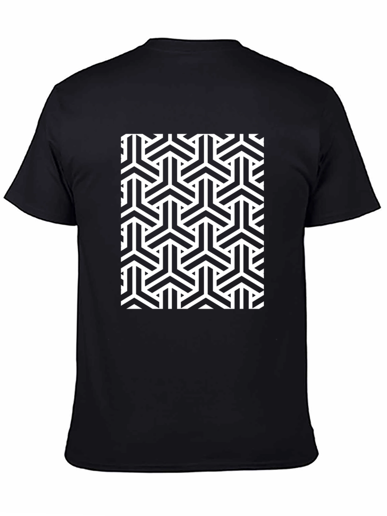 Geometric Pattern Black T-Shirt