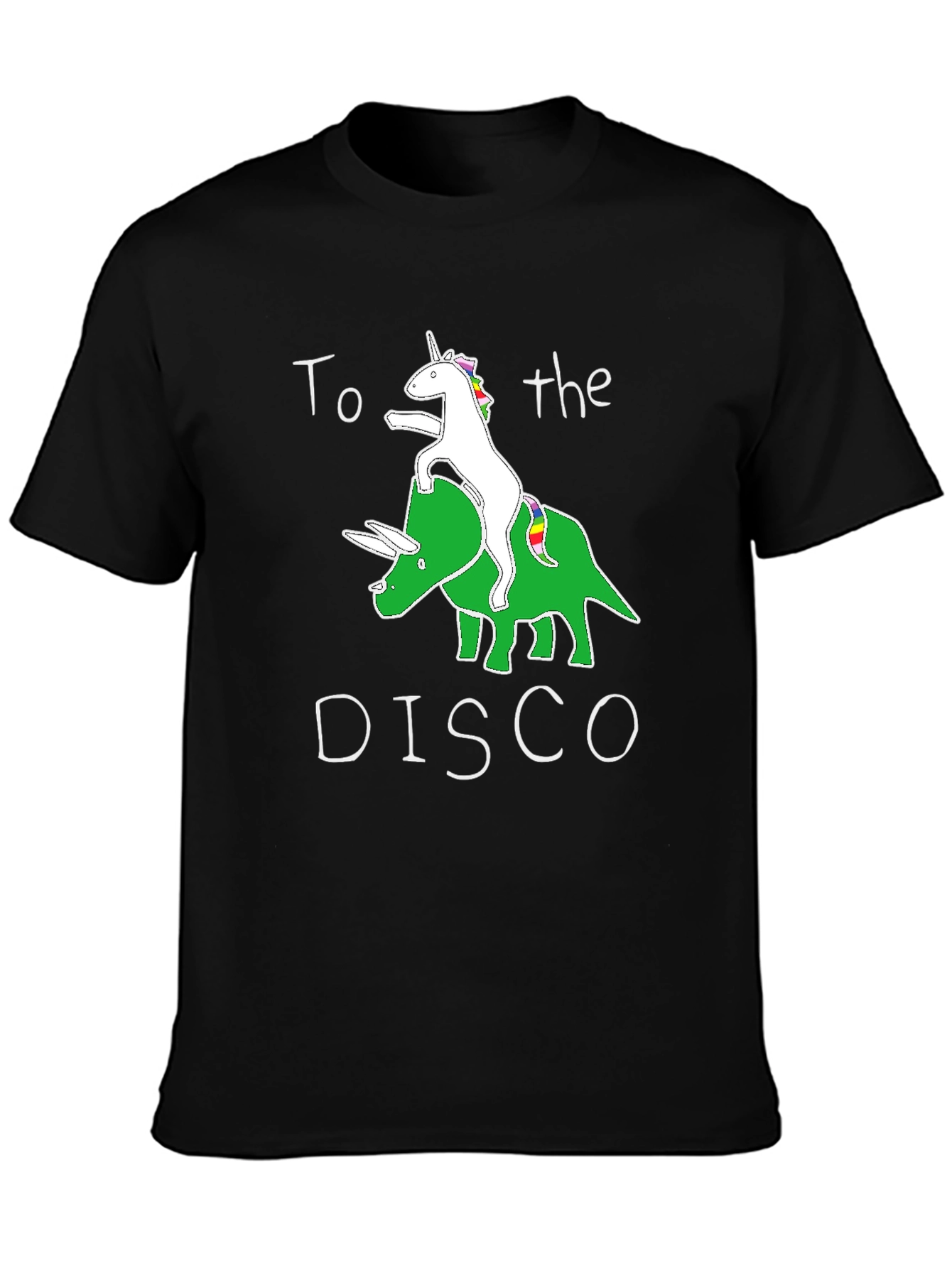 Unicorn Riding Triceratops Graphic T-Shirt