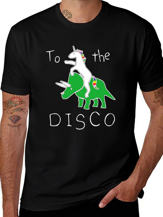 Unicorn Riding Triceratops Graphic T-Shirt
