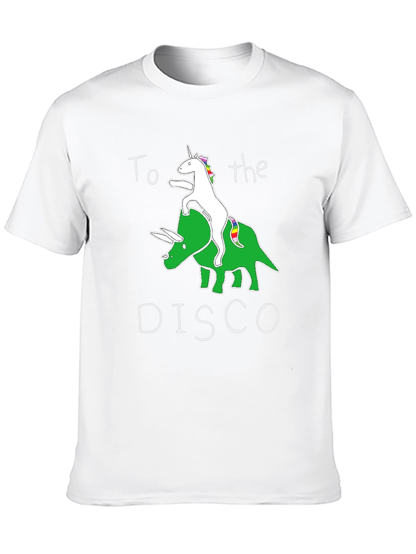Unicorn Riding Triceratops Graphic T-Shirt
