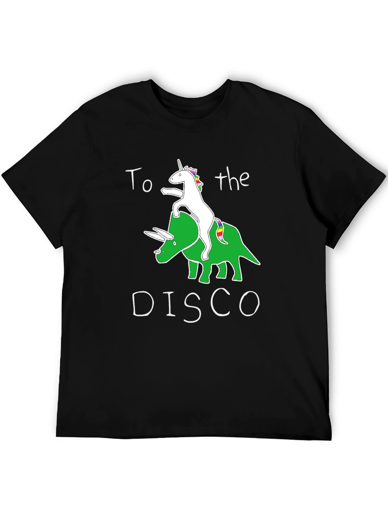 Unicorn Riding Triceratops Graphic T-Shirt