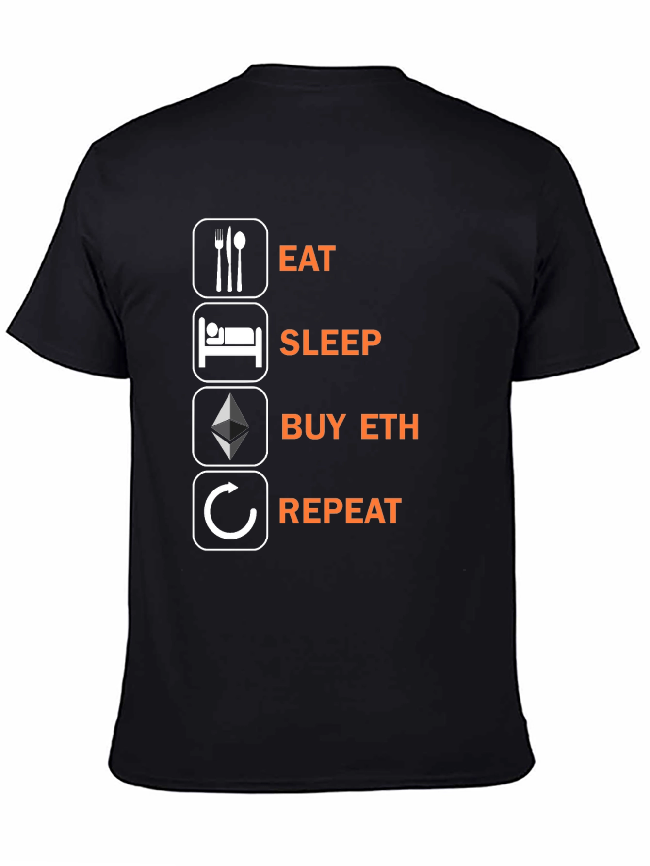 Eat Sleep Buy ETH Repeat Black T-Shirt
