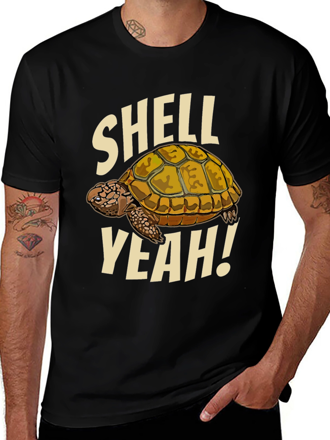 Shell Yeah! Turtle Graphic Black T-Shirt