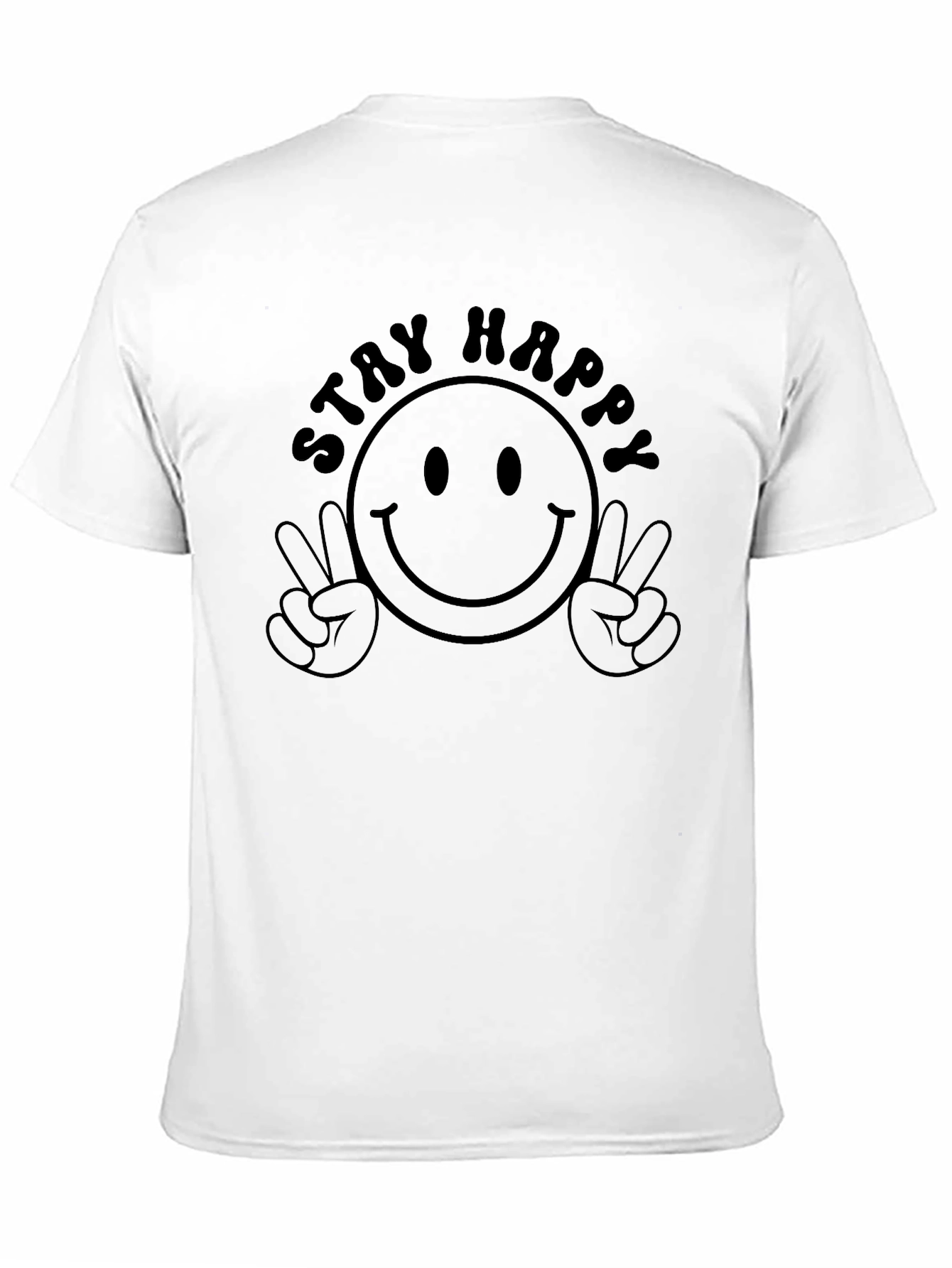 Stay Happy Graphic Tee - Unisex Black T-Shirt