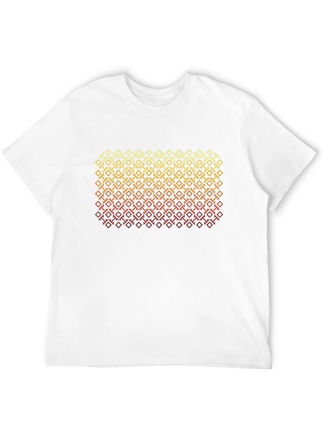 Retro Geometric Patterned Black T-Shirt