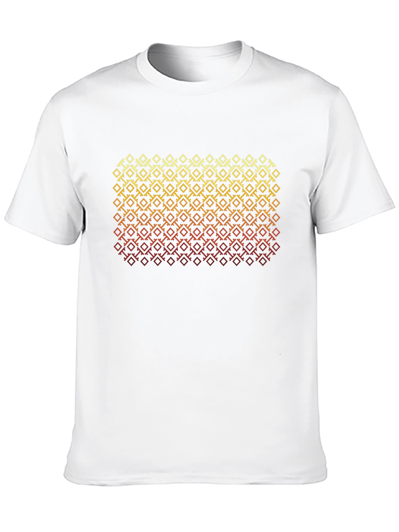 Retro Geometric Patterned Black T-Shirt